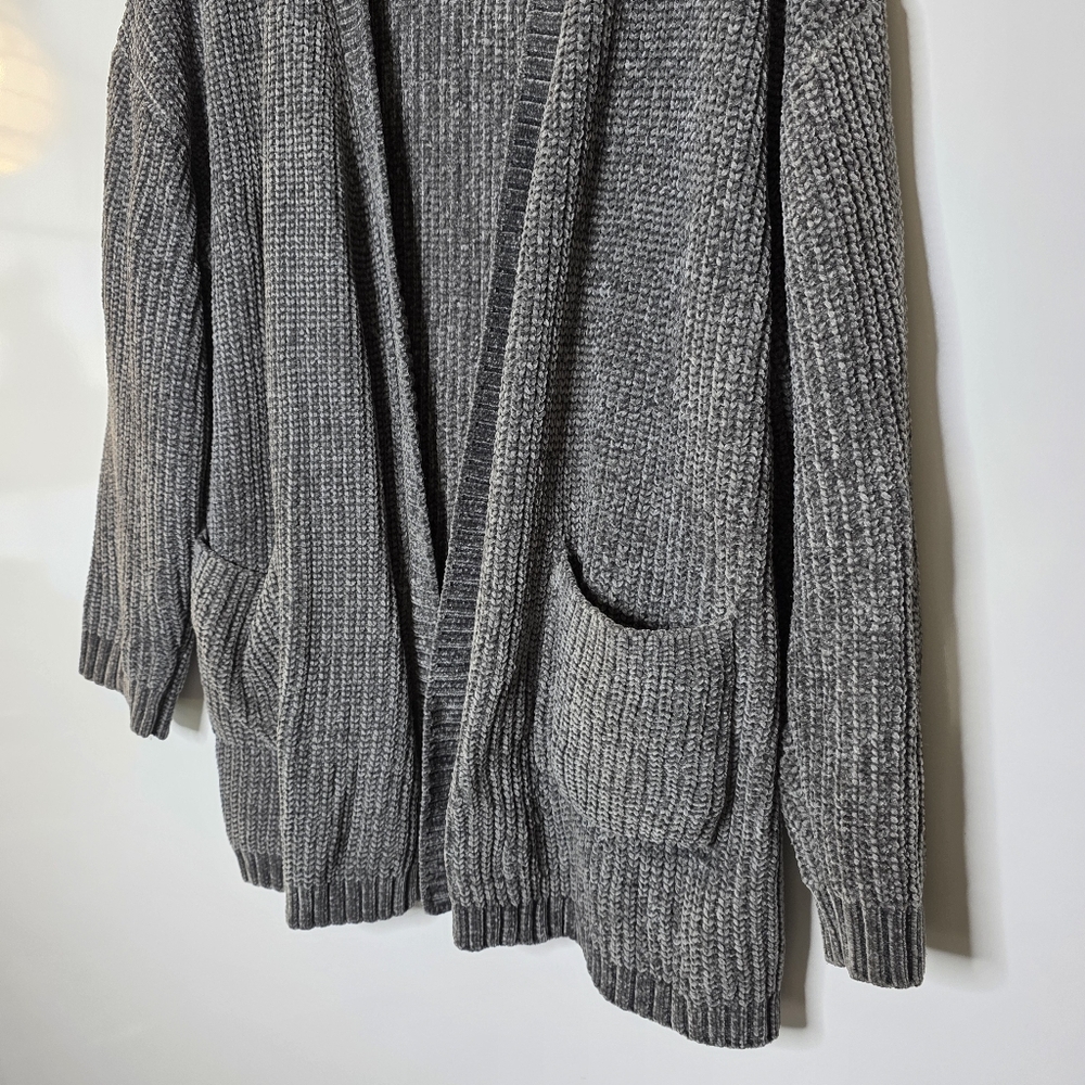 Koolaburra by UGG thick grey chenille oversized pocket front cardigan sweater - Picture 3 of 9